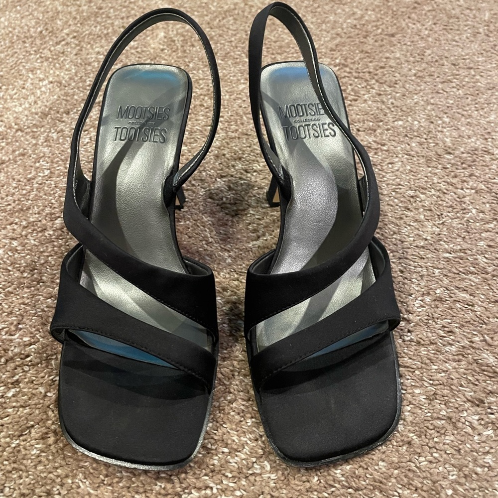 Mootsies Tootsies Black Strappy Heels